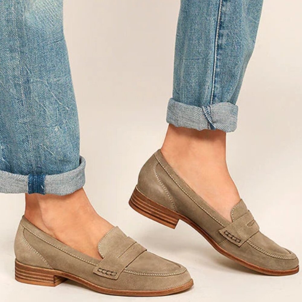 Seychelles Tigers Eye Sand Suede Leather Loafers